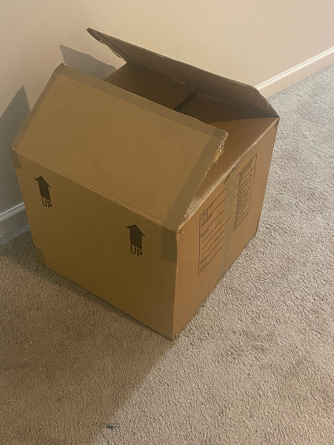 A cardboard box